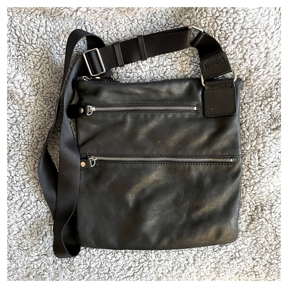 Margot Black Soft Leather Crossbody Bag.